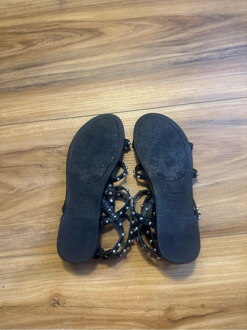Forever Black Studded Gladiator Sandals